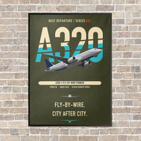 Thumbnail for Airbus A320 vertical canvas print - framed - green army background