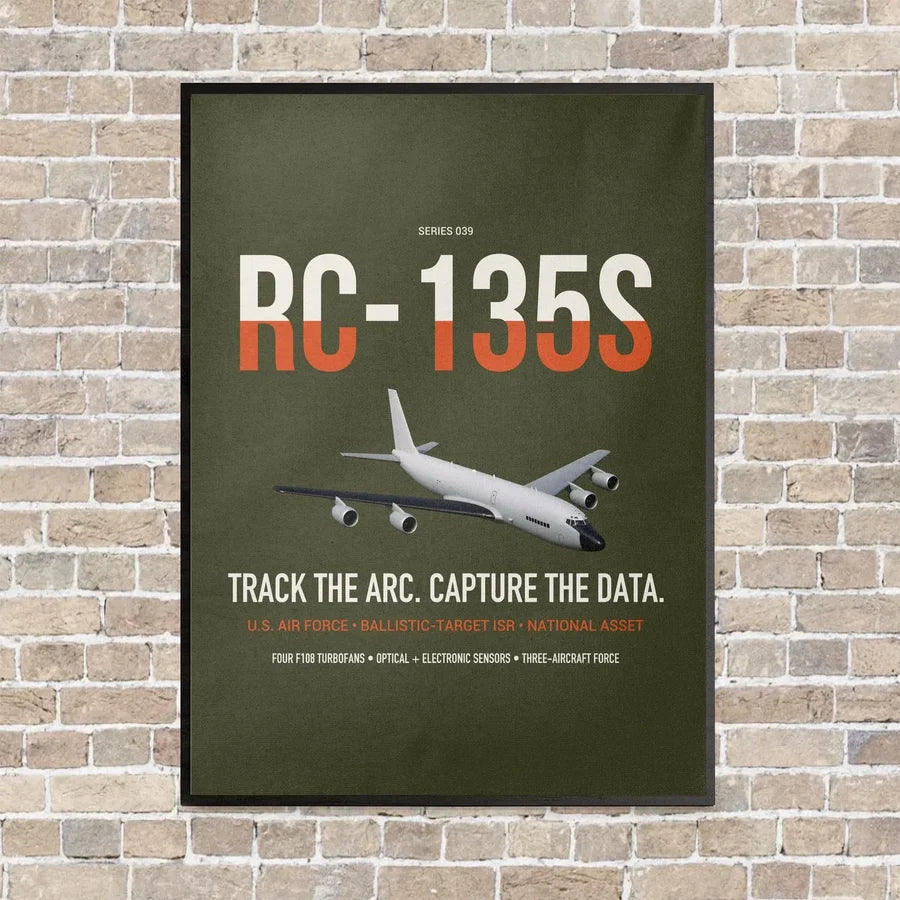RC-135S Cobra Ball vertical canvas print - framed - green army background