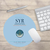 Thumbnail for Syracuse Hancock International Airport (SYR) design on light blue round mouse pad