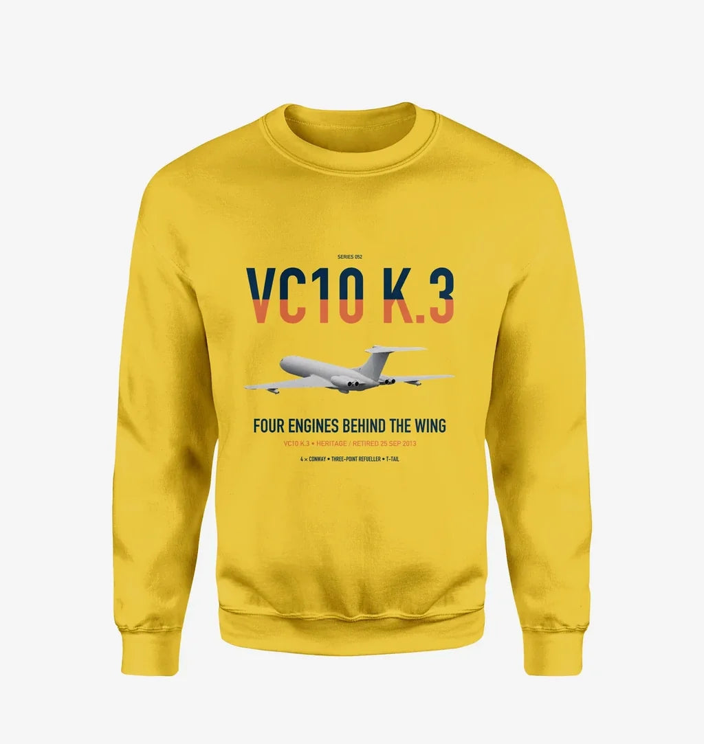 Vickers VC10 K.3 design on yellow sweatshirt