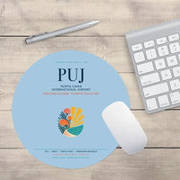 Thumbnail for Punta Cana International Airport (PUJ) design on light blue round mouse pad
