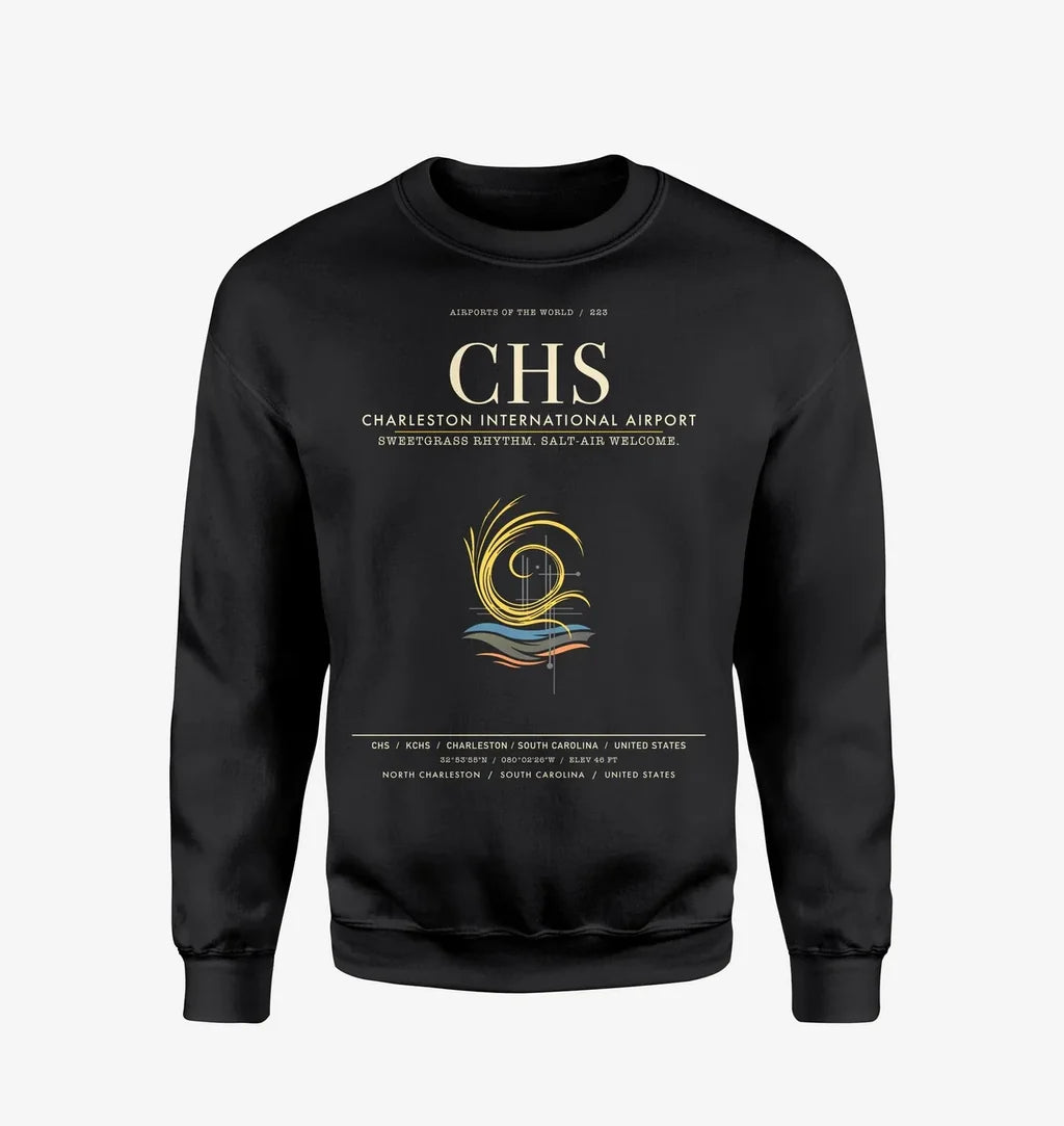 Charleston International Airport CHS Sweatshirt - Black