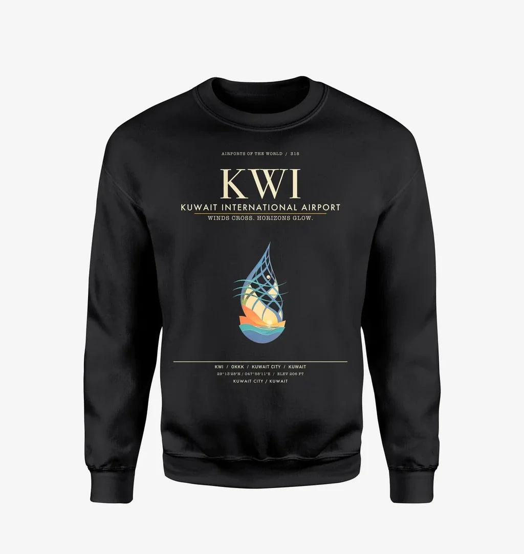 Kuwait International Airport KWI Sweatshirt - Black