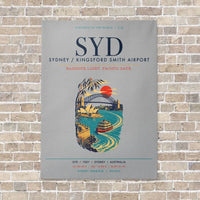 Thumbnail for Sydney Kingsford Smith Airport SYD vertical canvas print - no frame - light gray background