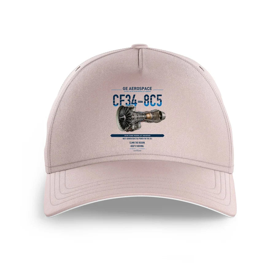 CF34-8C5 design on pink printed hat