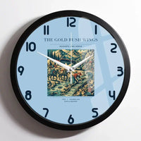 Thumbnail for VINTAGE G4043 - The Gold Rush Wings - Designed Wall Clocks design on lightblue framed