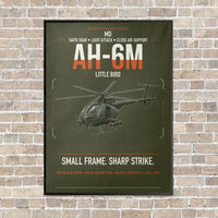 Thumbnail for MD AH-6M Little Bird vertical canvas print - framed - green army background