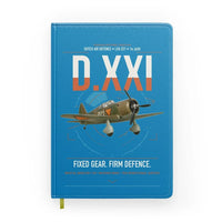 Thumbnail for Fokker D.XXI — Dutch LVA aircraft 221 design on turquoise notebook