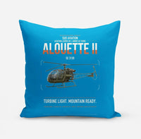 Thumbnail for Sud Aviation SE 3130 Alouette II design on turquoise pillow