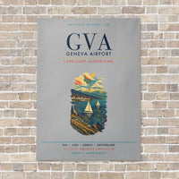 Thumbnail for Geneva Airport GVA vertical canvas print - no frame - light gray background