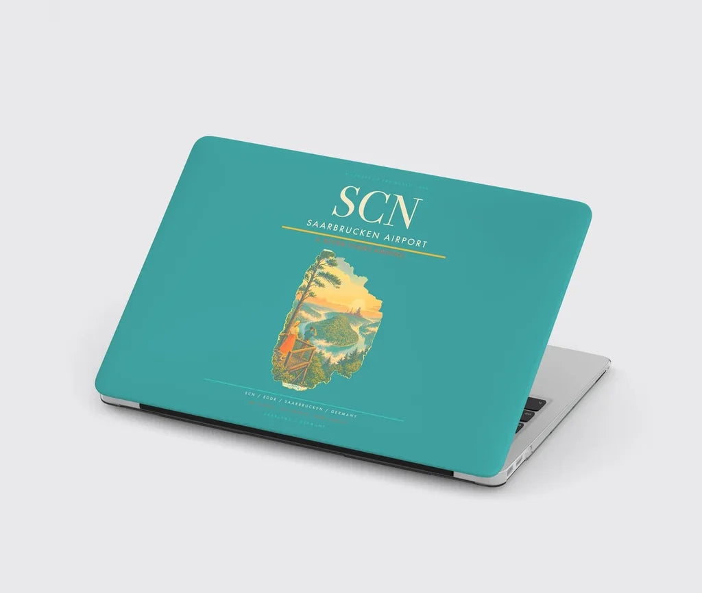Saarbrucken Airport (SCN) design on turquoise MacBook case