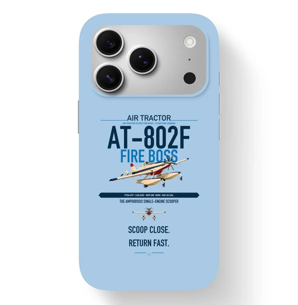 Air Tractor AT-802F Fire Boss design on light blue magsafe iphone case, for iPhone 17 Pro