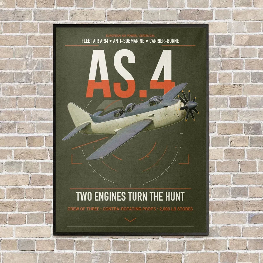 Fairey Gannet AS.4 vertical canvas print - framed - green army background
