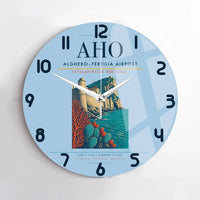 Thumbnail for AlgheroFertilia Airport AHO Wall-Clock No-Frame - Light Blue
