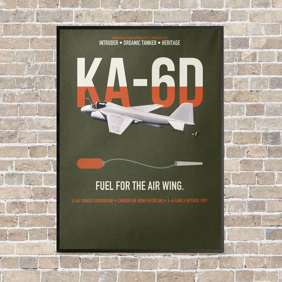 KA-6D Intruder vertical canvas print - framed - green army background