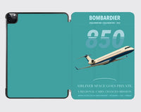 Thumbnail for Bombardier Challenger 850 design on turquoise ipad tablet case
