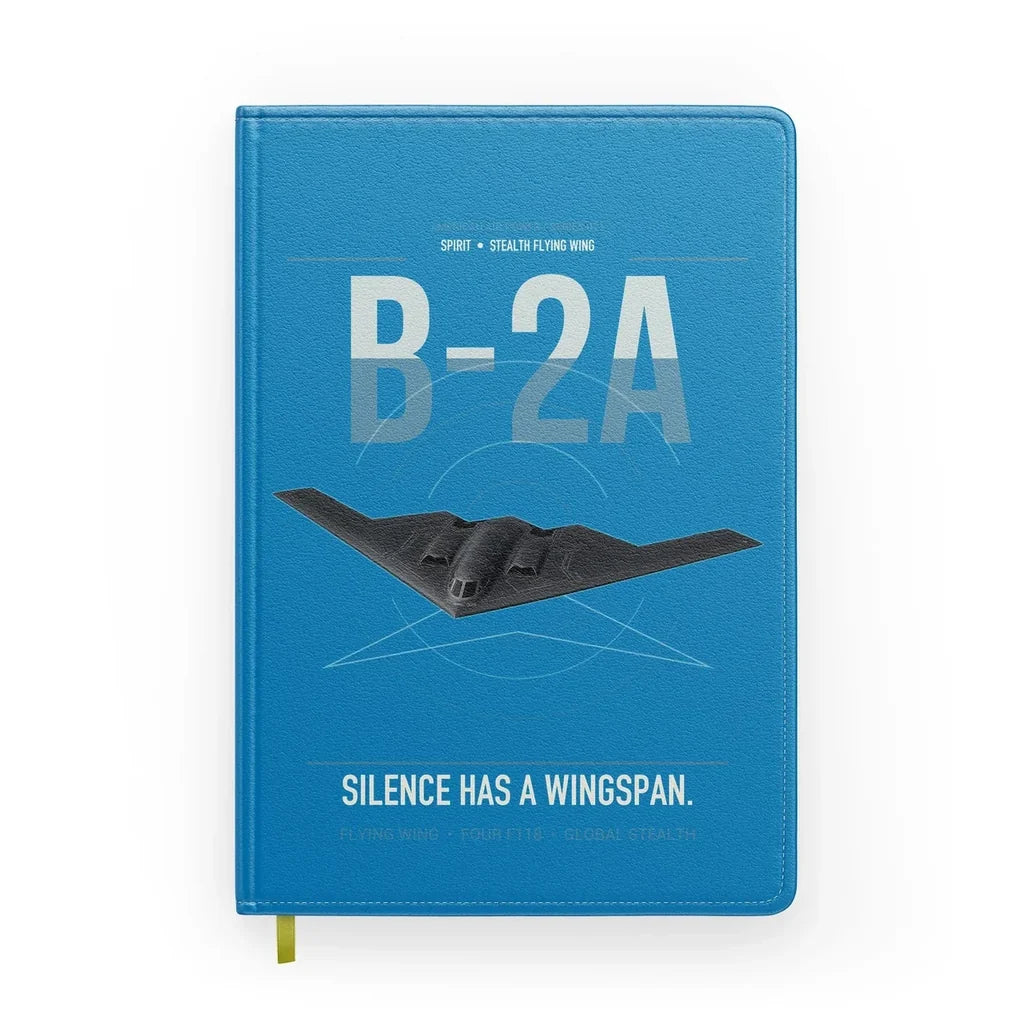 B-2A Spirit design on turquoise notebook