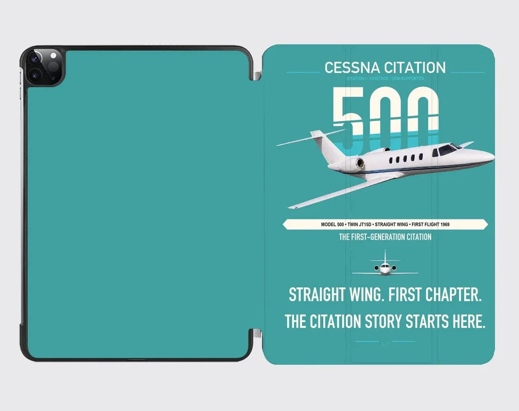 Cessna Citation 500 - Citation I design on turquoise ipad tablet case