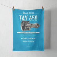 Thumbnail for TAY 650 design on turquoise towel