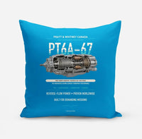 Thumbnail for PT6A-67 design on turquoise pillow