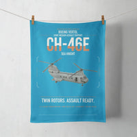 Thumbnail for Boeing Vertol CH-46E Sea Knight design on turquoise towel