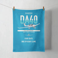 Thumbnail for Diamond DA40 design on turquoise towel