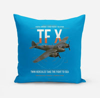 Thumbnail for Bristol Beaufighter TF X design on turquoise pillow