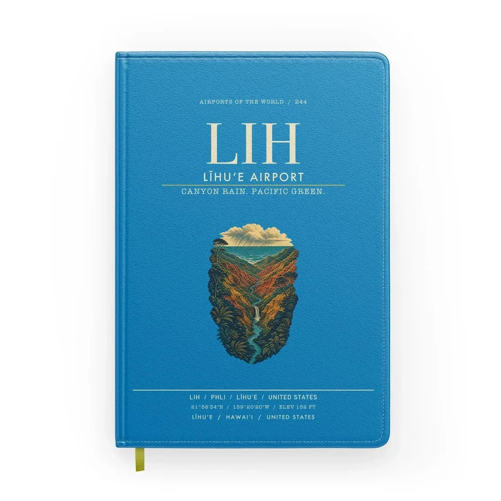 Līhuʻe Airport (LIH) design on turquoise notebook