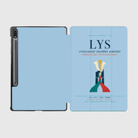 Thumbnail for Lyon-Saint Exupéry Airport (LYS) design on light blue samsung tablet tablet case