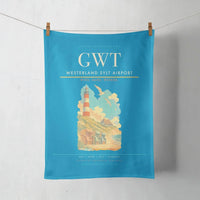 Thumbnail for Westerland Sylt Airport (GWT) design on turquoise towel