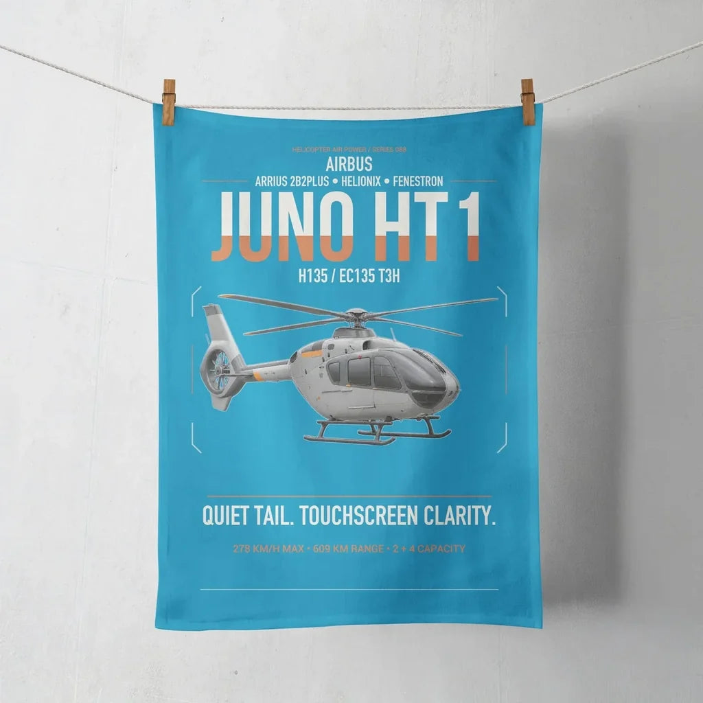 Airbus H135 Juno HT1 design on turquoise towel