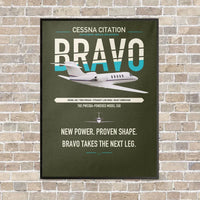 Thumbnail for Cessna Citation Bravo vertical canvas print - framed - green army background
