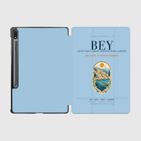 Thumbnail for Beirut Rafic Hariri International Airport (BEY) design on light blue samsung tablet tablet case