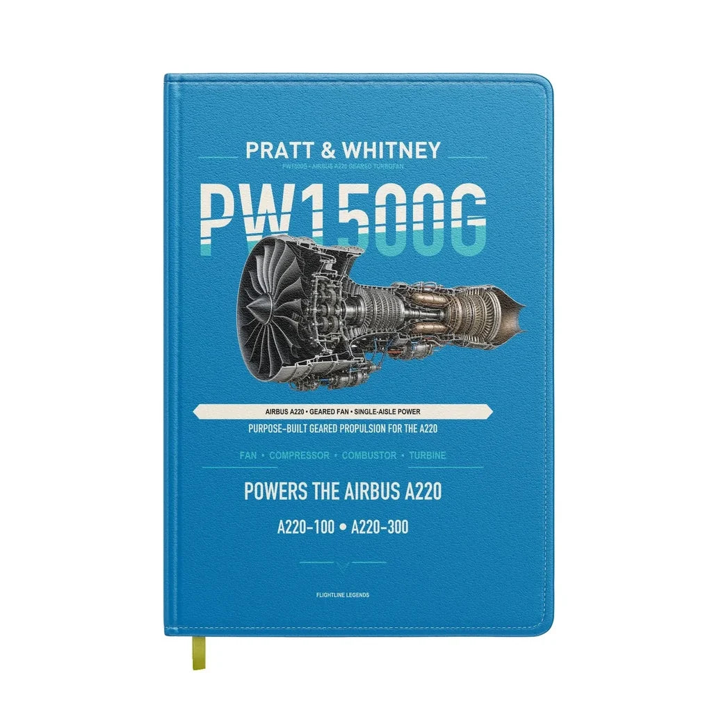 PW1500G design on turquoise notebook