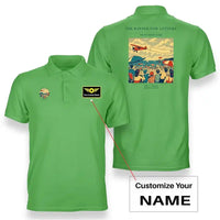 Thumbnail for VINTAGE G4472 - The Banner Tow Letters - Double-Side Polo T-Shirt design on lightgreen+name