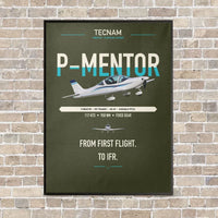 Thumbnail for Tecnam P-Mentor vertical canvas print - framed - green army background
