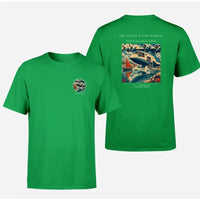 Thumbnail for VINTAGE G4280 - The Glassy Water Warning - Double-Side T-Shirt design on green double side t shirt
