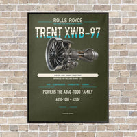 Thumbnail for TRENT XWB-97 vertical canvas print - framed - green army background