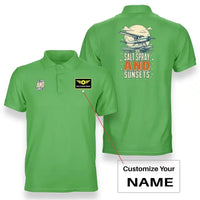 Thumbnail for SIGNAL 389 - Salt Spray And Sunsets - Double-Side Polo design on light green double side polo with custom name badge