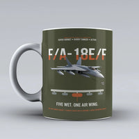 Thumbnail for F A-18E F Buddy Tanker design on green army ceramic mug, double-side print