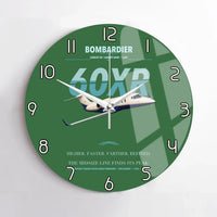 Thumbnail for Bombardier Learjet 60XR design on green no frame wall clock