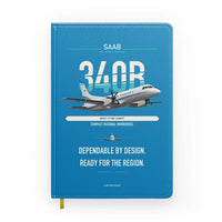 Thumbnail for Saab 340B design on turquoise notebook