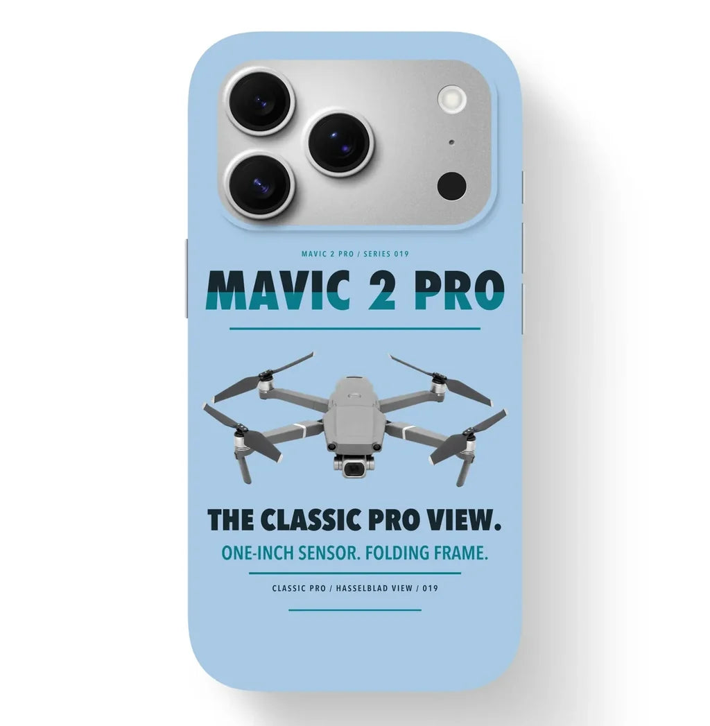 DJI Mavic 2 Pro Case design on light blue iphone case