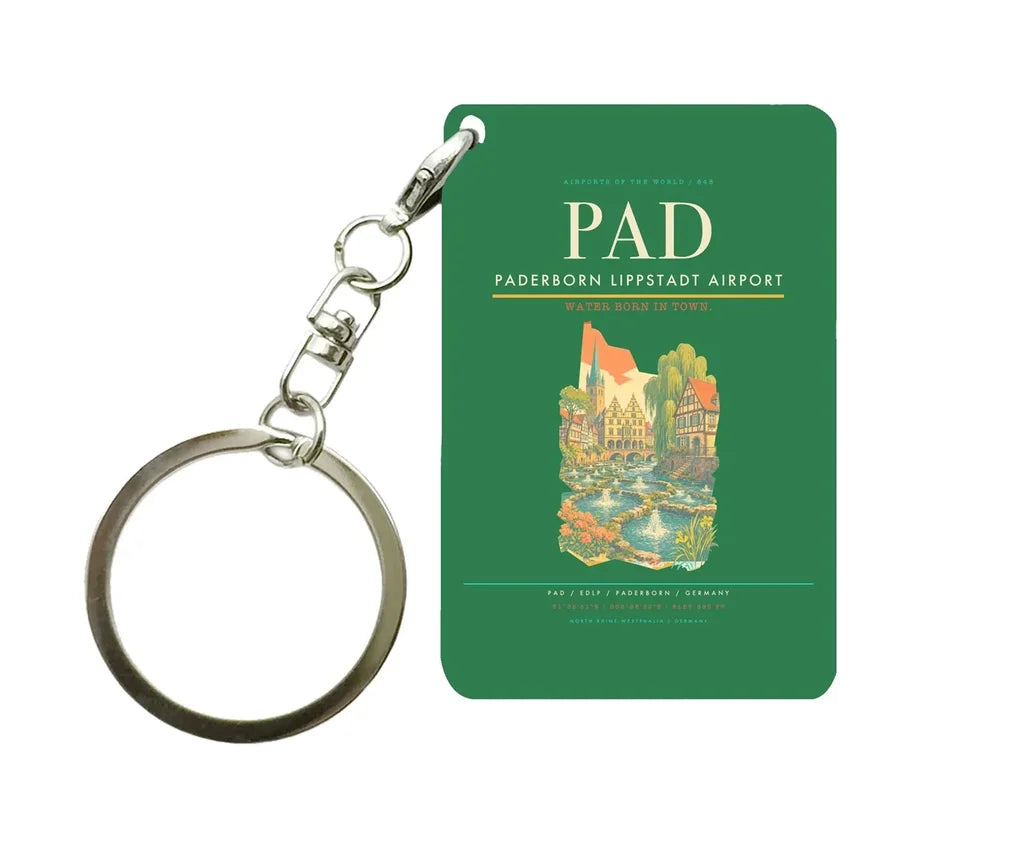 Paderborn Lippstadt Airport (PAD) design on green key chain