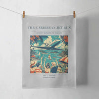 Thumbnail for VINTAGE G4122 - The Caribbean Jet Run - Designed Towels design on lightgray