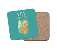 Thumbnail for Visby Airport (VBY) design on turquoise 1 piece coaster