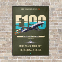 Thumbnail for Embraer E190 vertical canvas print - framed - green army background