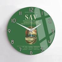 Thumbnail for Savannah-Hilton Head International Airport (SAV) design on green no frame wall clock