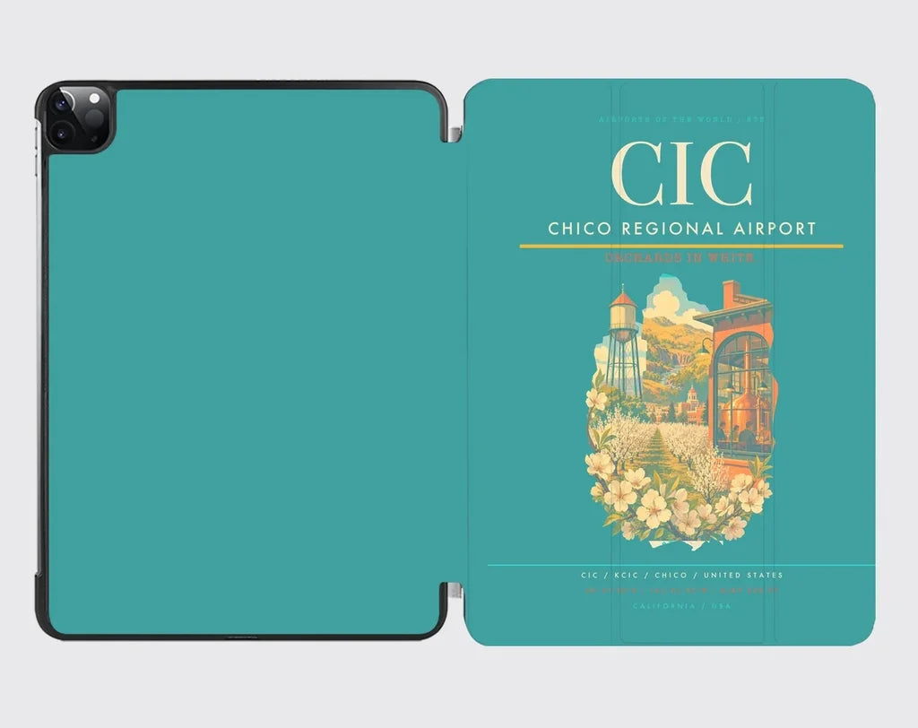 Chico Regional Airport (CIC) design on turquoise ipad tablet case