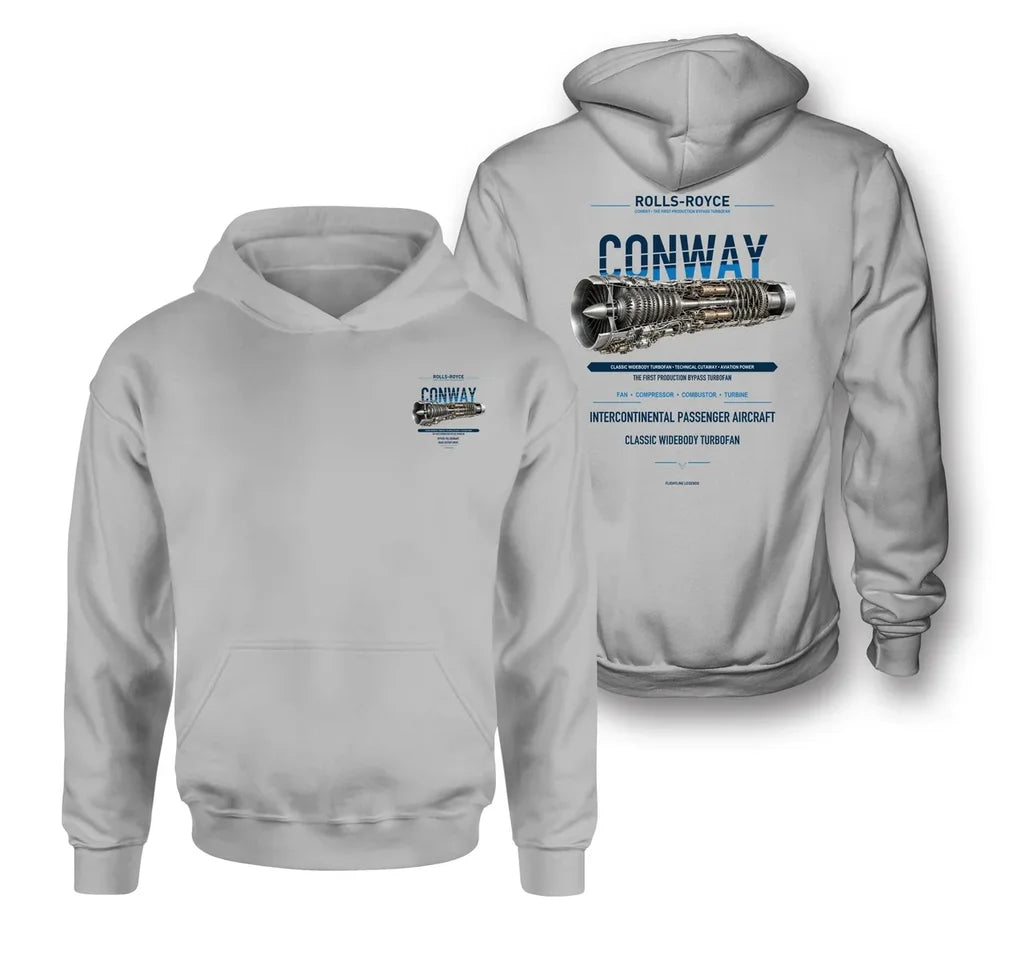 CONWAY design on light gray hoodie